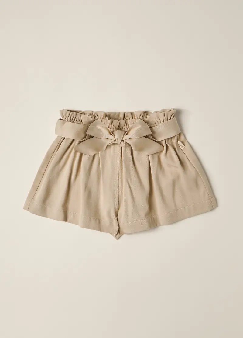 Blukids, Shorts In Twill Di Pura Viscosa Iana Neonata, Beige chiaro, Taglia: 6