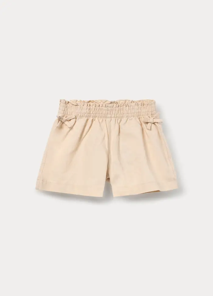 Shorts Misto Lino Bambina, Beige chiaro