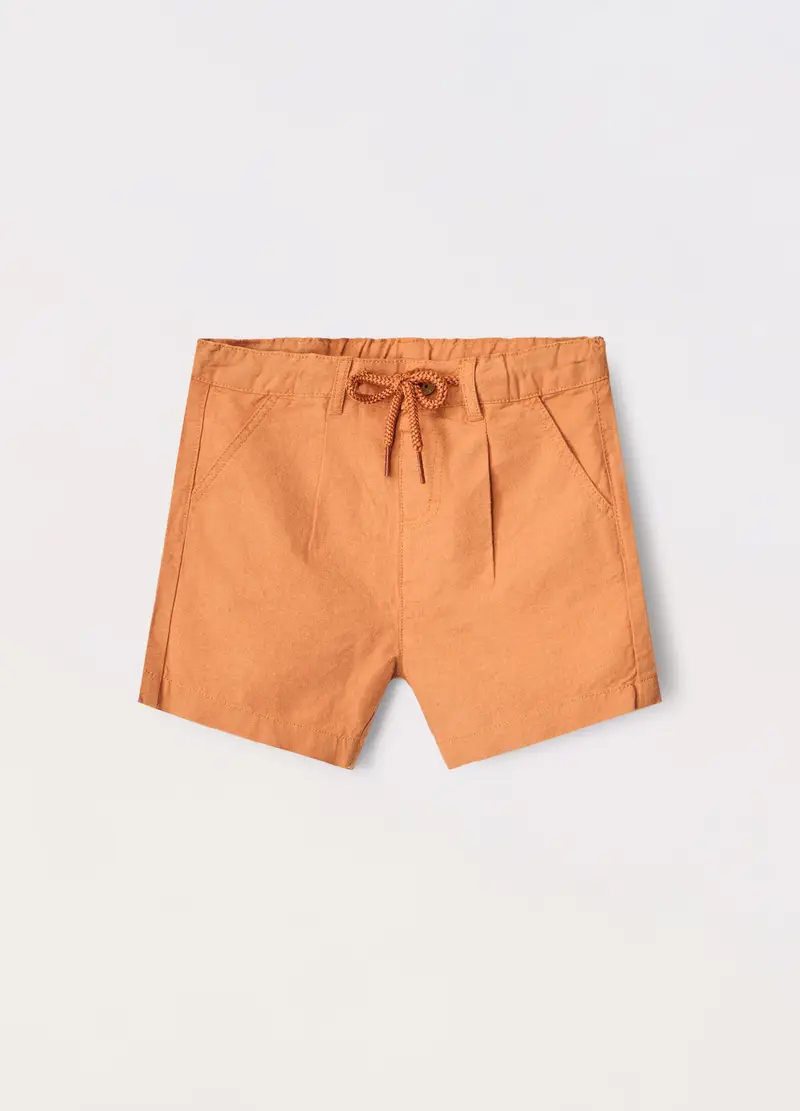 Blukids, Shorts Misto Lino Neonato, Bambino, Arancione papaya, Taglia: 9-12