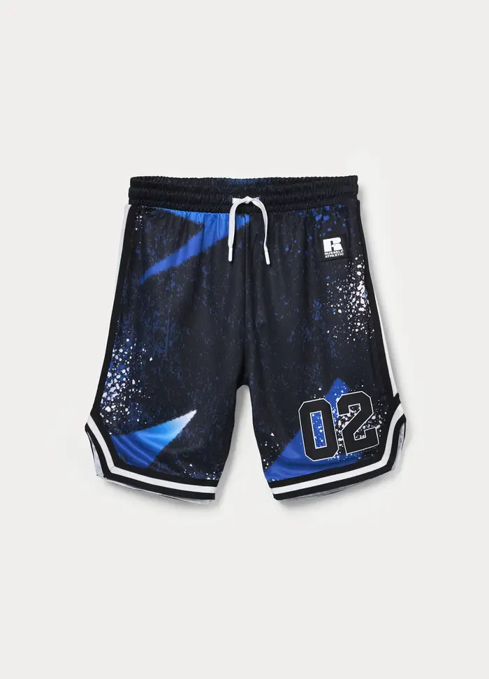 Blukids Shorts Russel Athletic In Mesh Ragazzo, Bambino, Blu scuro