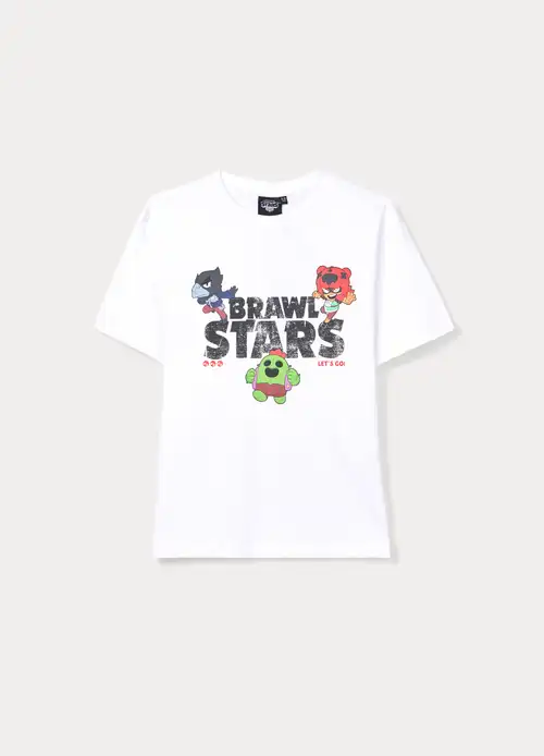 Blukids T-shirt Brawl Stars Girocollo Ragazzo, Bambino, Bianco