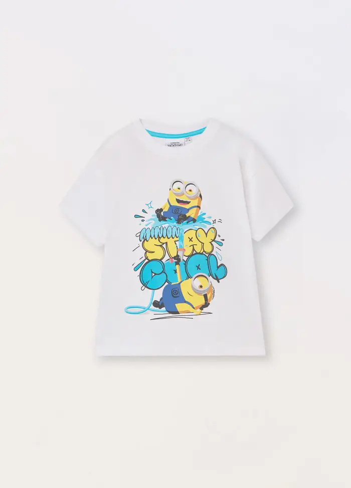 T-shirt Cattivissimo Me In Jersey Di Puro Cotone Bambino, Bianco
