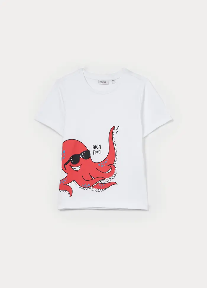 Blukids T-shirt Girocollo In Jersey Bambino, Bianco