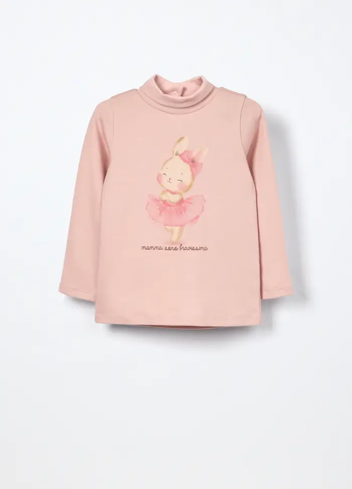Blukids T-shirt In Interlock Di Puro Cotone Neonata, Bambina, Rosa pastello