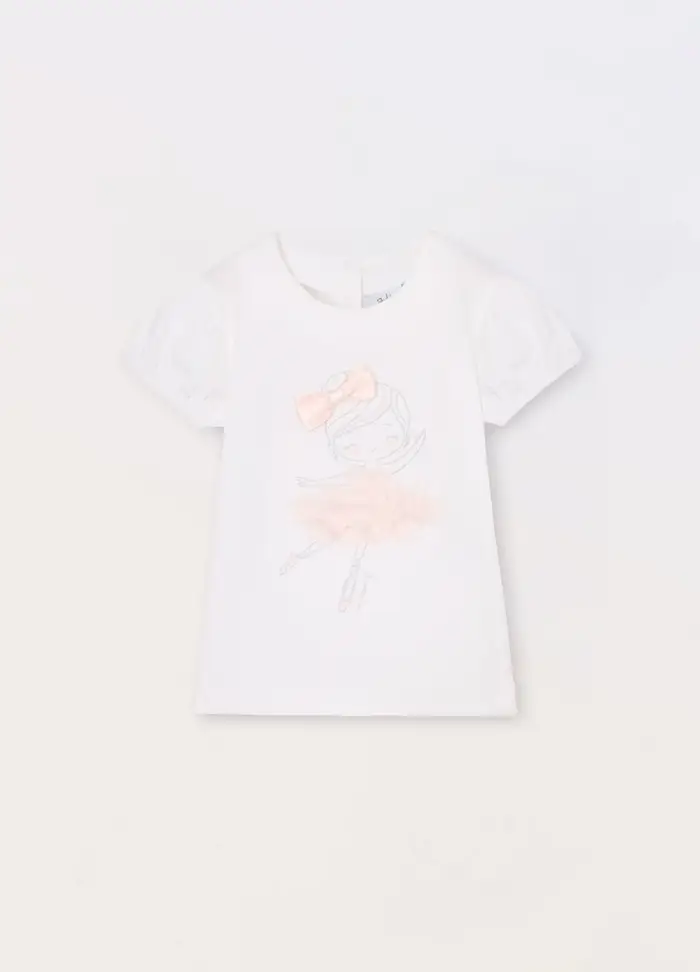 Blukids T-shirt In Jersey Di Cotone Stretch Neonata, Bambina, Bianco