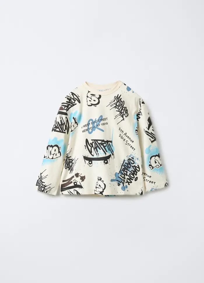 Blukids T-shirt In Jersey Di Puro Cotone Bambino, Bianco