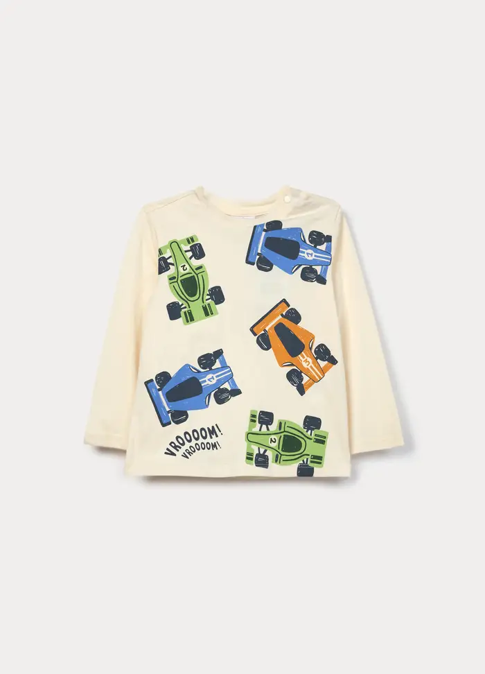 T-shirt In Jersey Di Puro Cotone Bimbo, Bambino, Beige chiaro