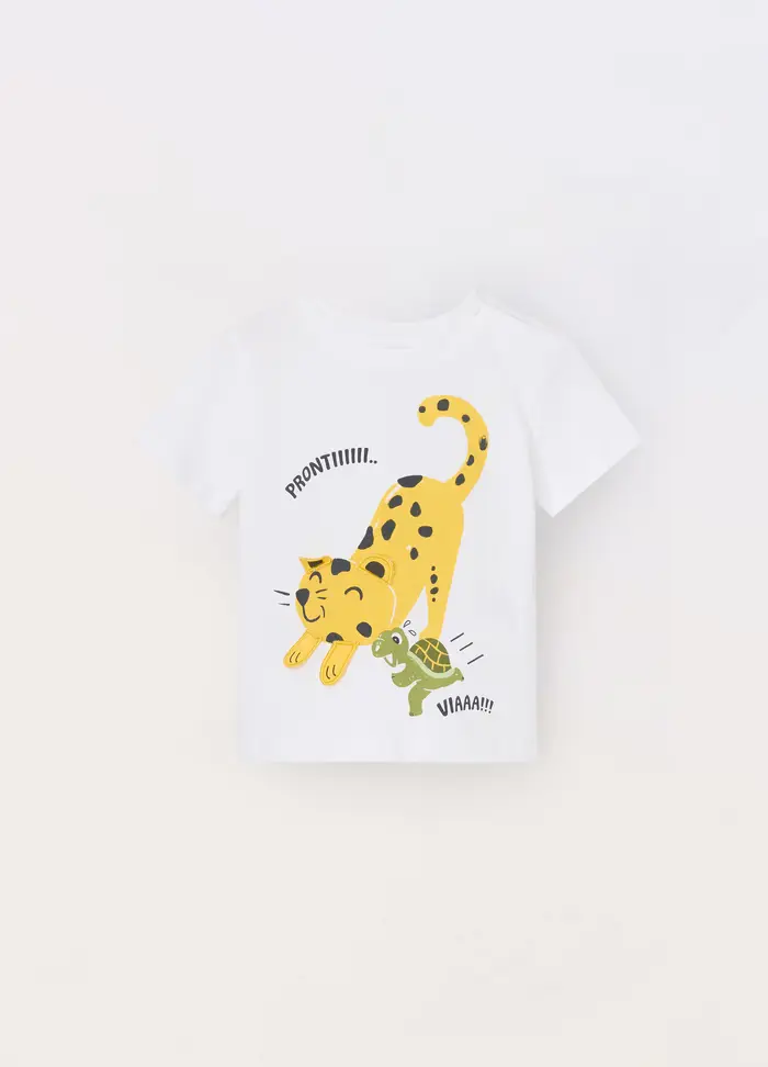 Blukids T-shirt In Jersey Di Puro Cotone Neonato, Bambino, Bianco
