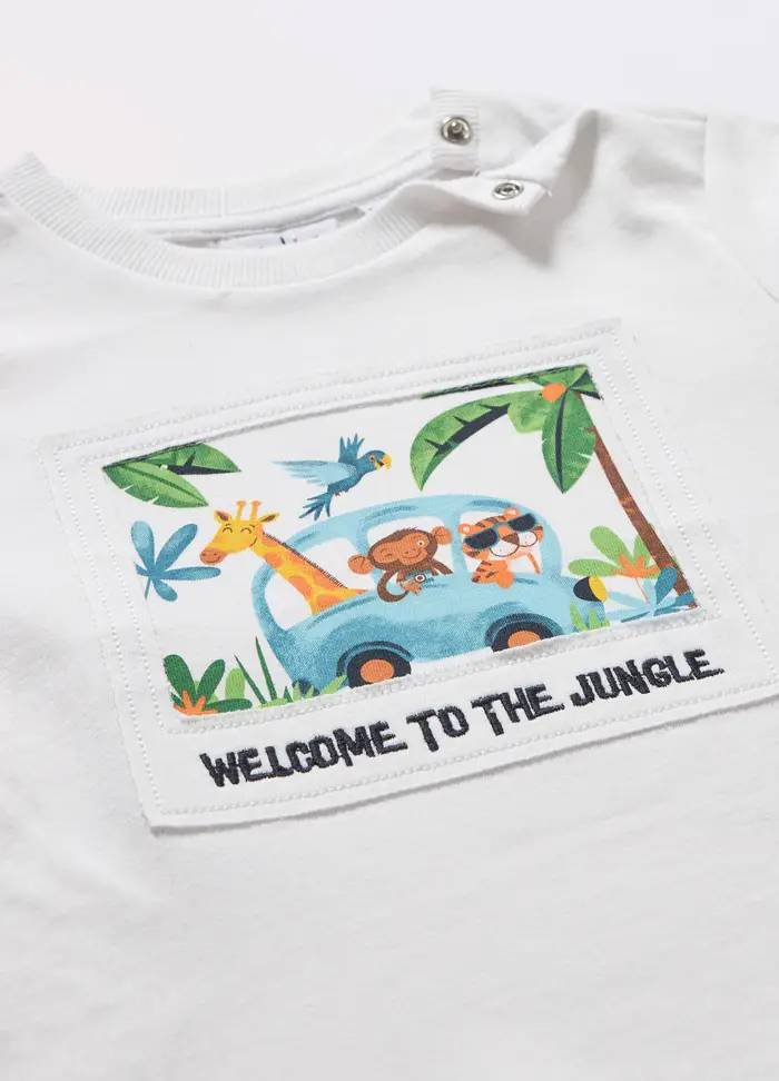 Blukids T-shirt In Jersey Di Puro Cotone Neonato, Bambino, Bianco