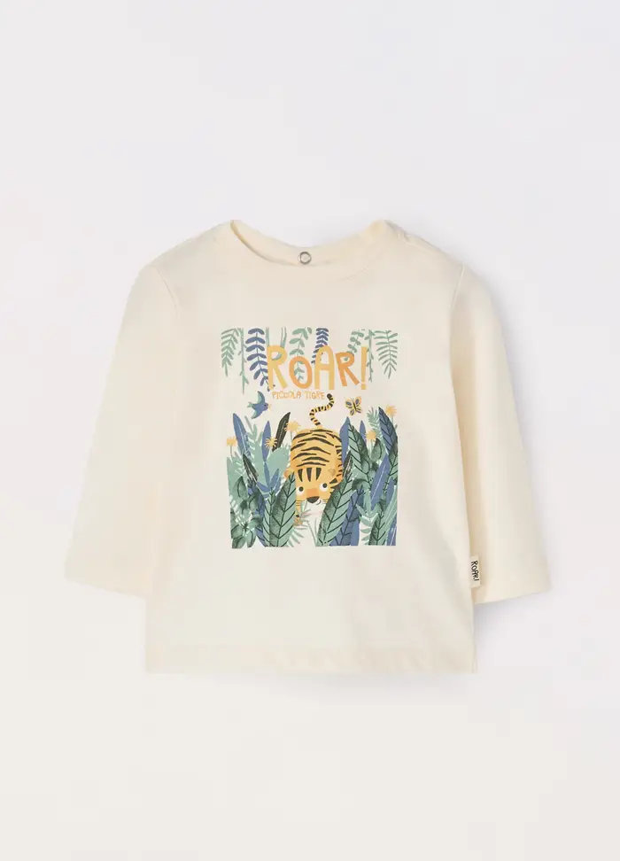 Blukids T-shirt In Jersey Di Puro Cotone Neonato, Bambino, Bianco avorio