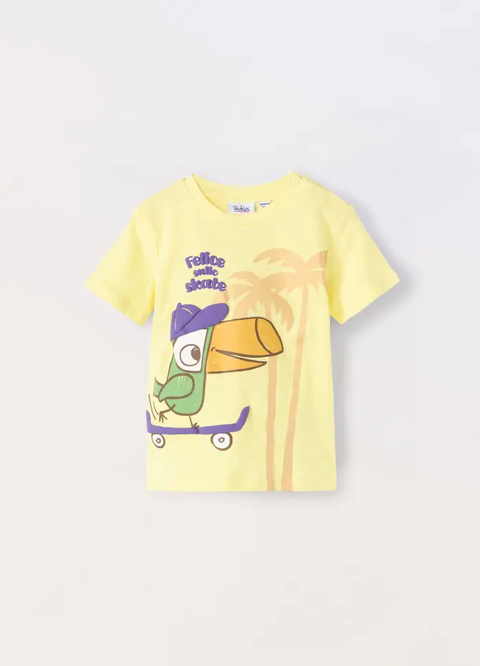 Blukids T-shirt In Jersey Di Puro Cotone Neonato, Bambino, Giallo champagne
