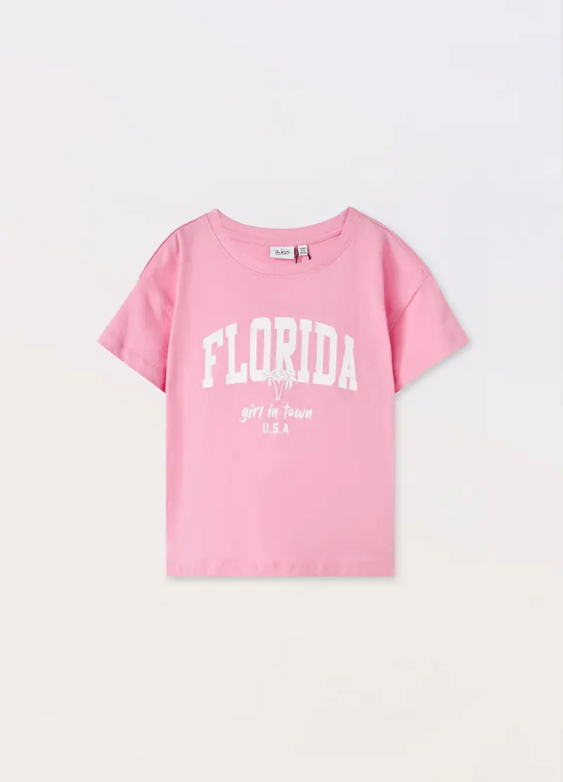 Blukids T-shirt In Jersey Di Puro Cotone Ragazza, Bambina, Rosa cipria