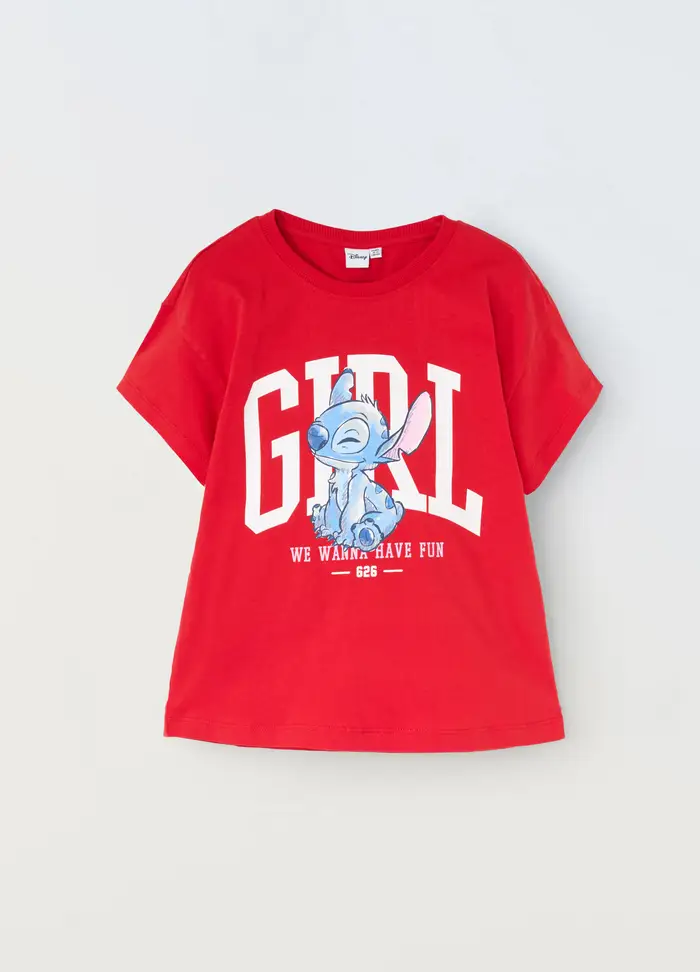 Blukids T-shirt In Jersey Di Puro Cotone Ragazza, Bambina, Rosso aragosta