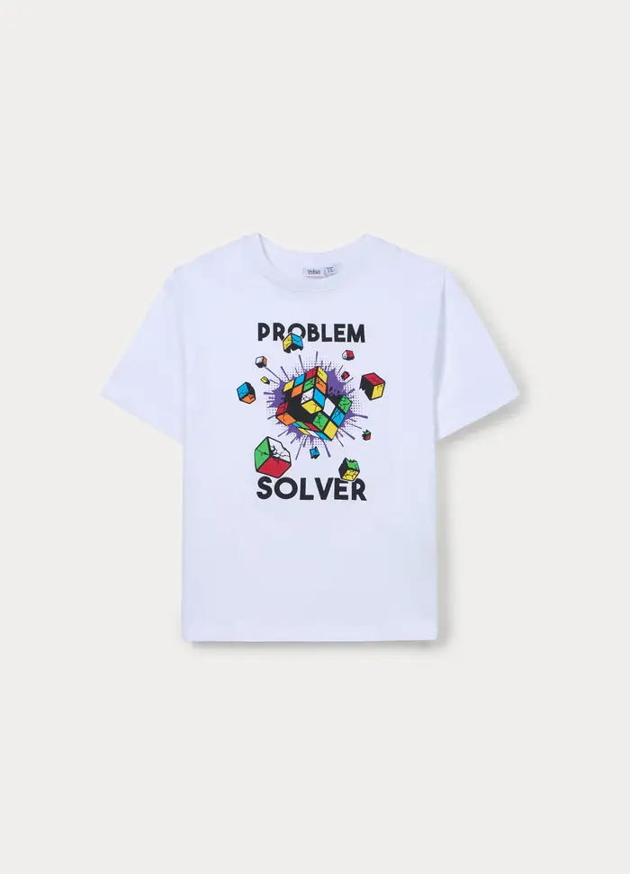 Blukids T-shirt In Jersey Di Puro Cotone Ragazzo, Bambino, Bianco