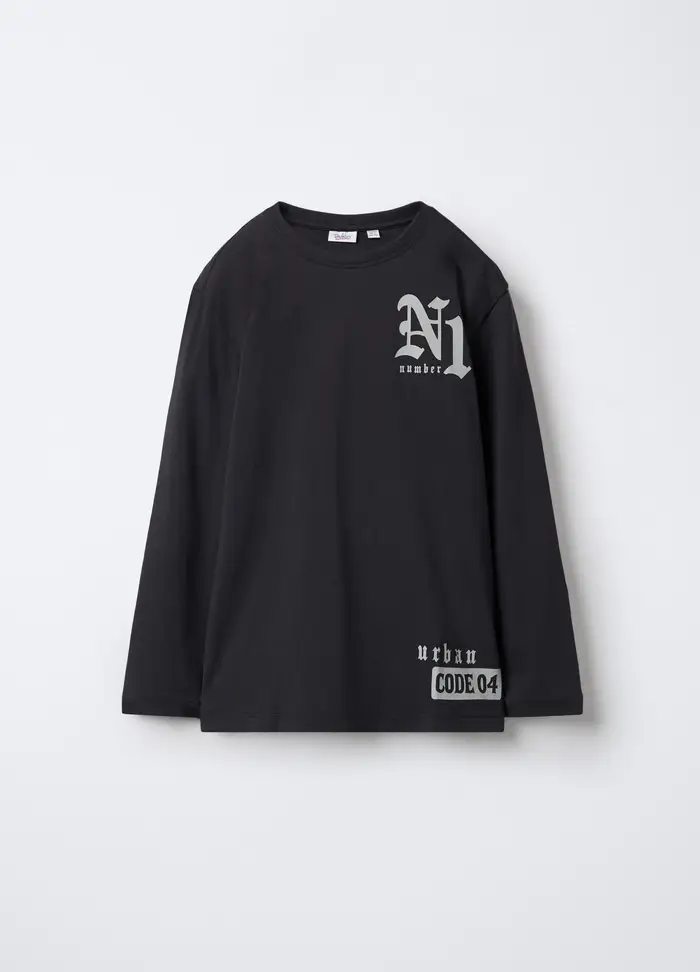 Blukids T-shirt In Jersey Di Puro Cotone Ragazzo, Bambino, Nero