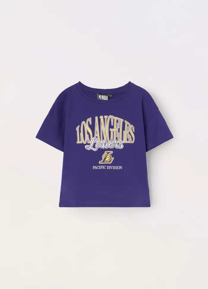 Blukids T-shirt In Puro Cotone Nba Ragazza, Bambina, Viola scuro