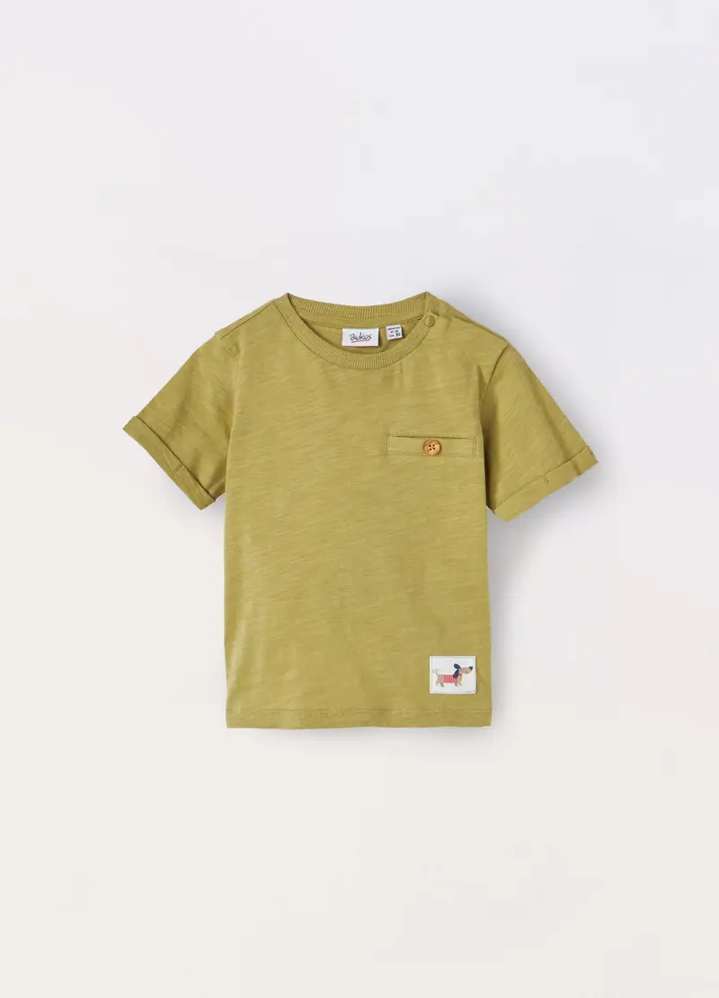 Blukids T-shirt In Puro Cotone Neonato, Bambino, Verde oliva