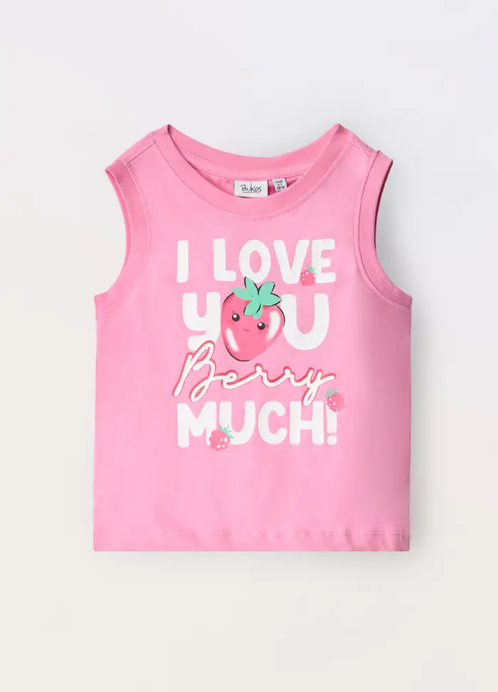 Blukids Top In Jersey Di Puro Cotone Bambina, Rosa pastello