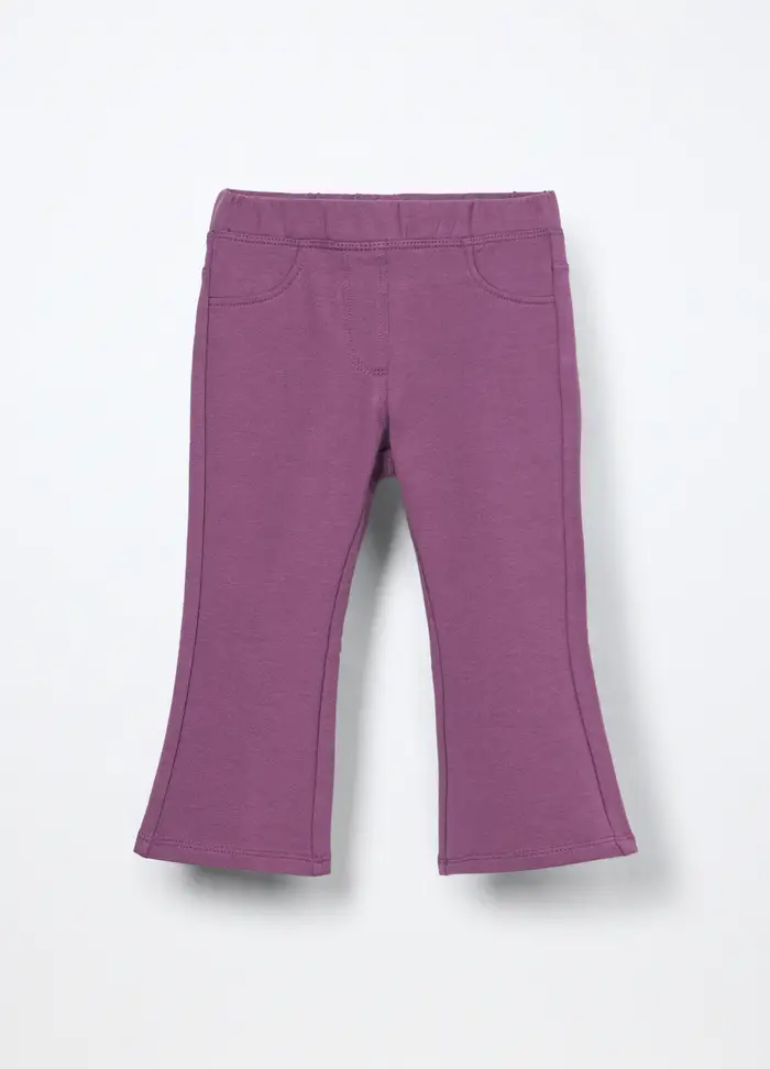 Blukids Treggings In French Terry Di Cotone Stretch Neonata, Bambina, Viola malva