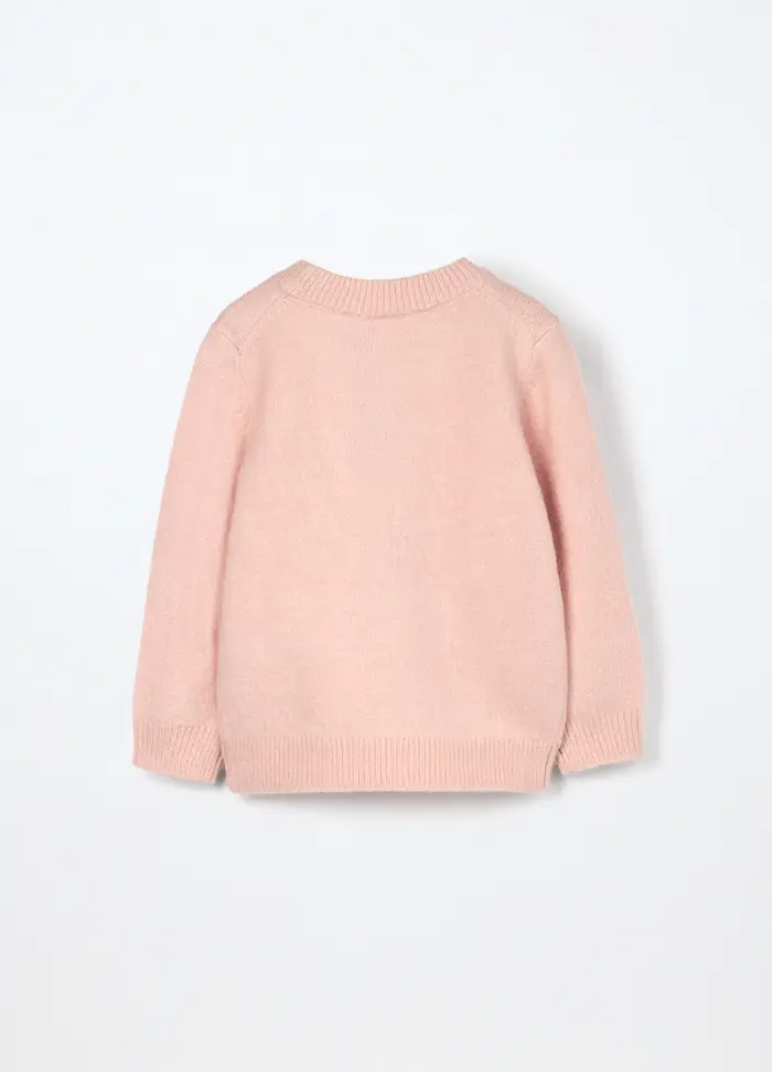 Blukids Tricot Con Lavorazione Jacquard Neonata, Bambina, Rosa chiaro