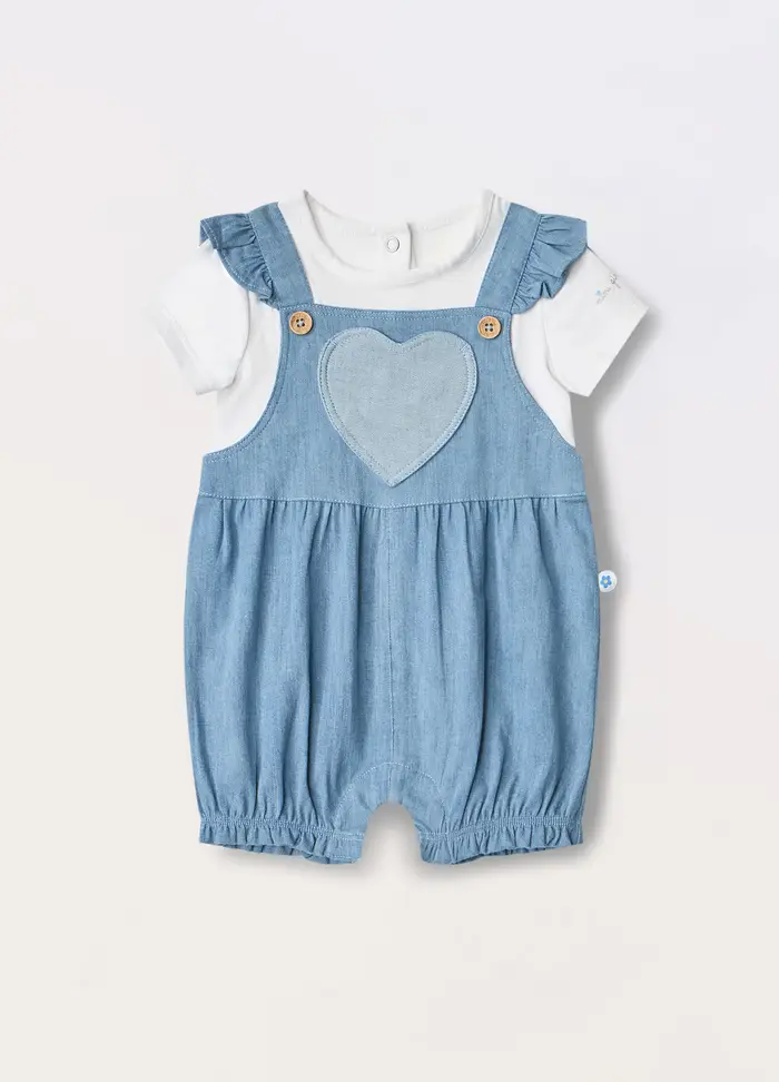 Blukids Tutina In Cotone Stretch Neonata, Azzurro cielo