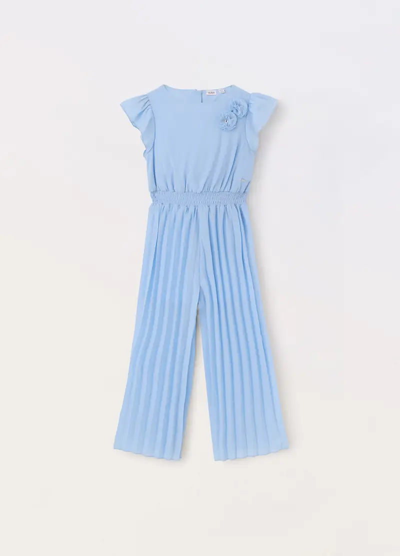 Blukids Tutina In Georgette Bambina, Azzurro cielo, Taglia: 3-4