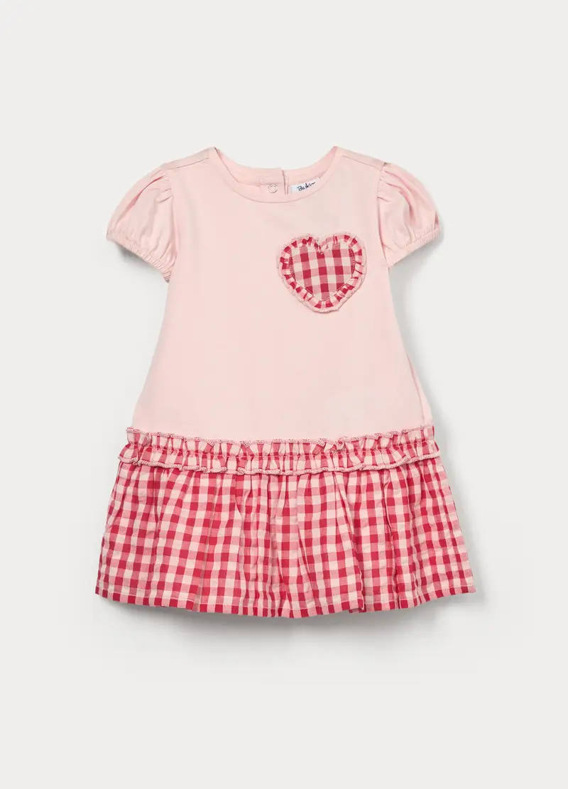 Blukids Vestito In Jersey Di Cotone Stretch Bimba, Bambina, Bianco