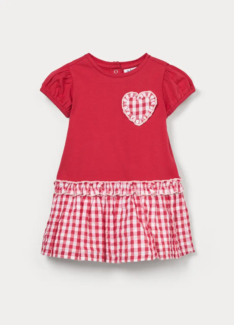 Blukids Vestito In Jersey Di Cotone Stretch Bimba, Bambina, Rosso