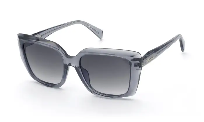 Blumarine Donna SBM241S 0GEL Occhiali da sole Acetato Azzurro Fumo Squadrata Normale Sfumato