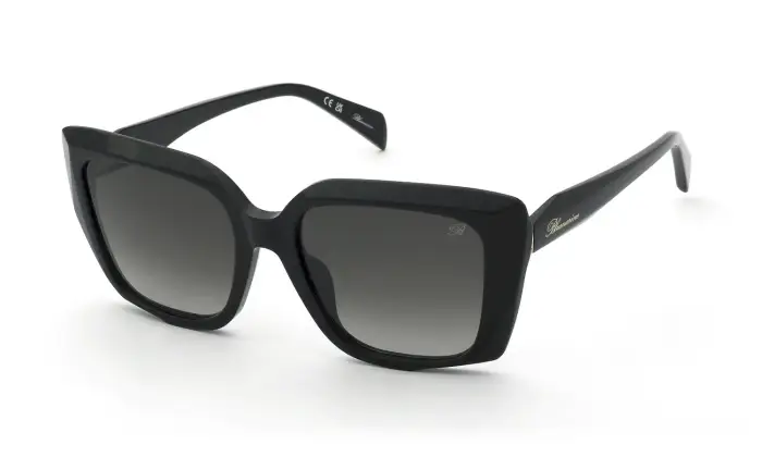 Blumarine Donna SBM241S 700 Occhiali da sole Acetato Nero Fumo Squadrata Normale Sfumato