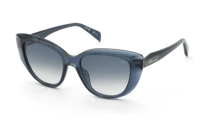 Blumarine Donna SBM242S 0W47 Occhiali da sole Acetato Blu Blu Farfalla Normale Sfumato