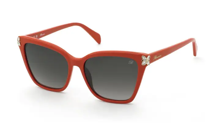 Blumarine Donna SBM246S 02GE Occhiali da sole Acetato Arancione Fumo Farfalla Normale Sfumato