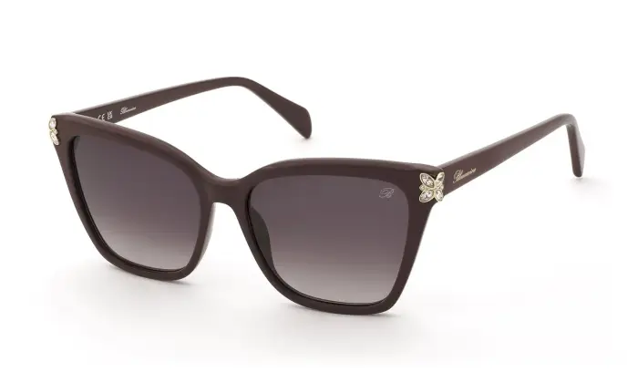Blumarine Donna SBM246S 09FD Occhiali da sole Acetato Viola Marrone Farfalla Normale Sfumato