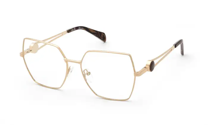 Blumarine Donna VBM253 08FC Montature da vista Metallo Oro Geometrica