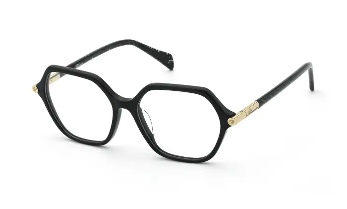 Blumarine Donna VBM256 700 Montature da vista Acetato Nero Geometrica