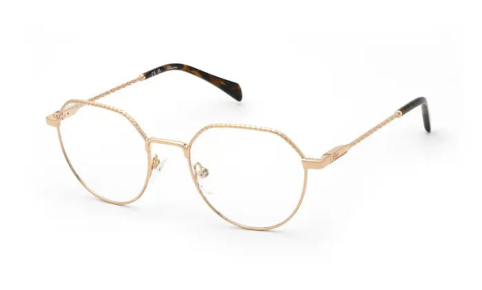 Blumarine Donna VBM259 08FC Montature da vista Metallo Oro Geometrica