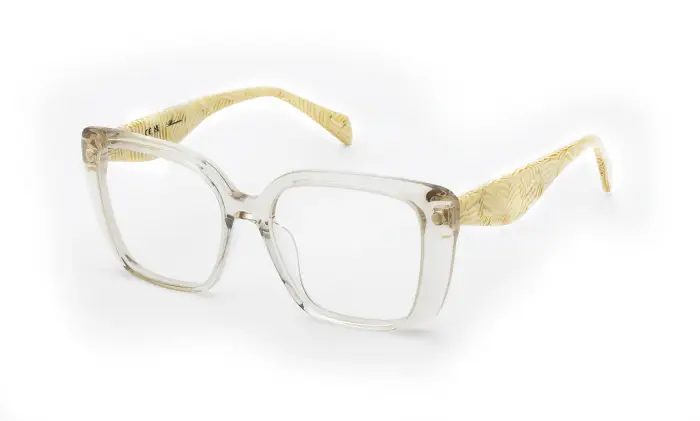 Blumarine Donna VBM895 07T1 Montature da vista Acetato Beige Squadrata