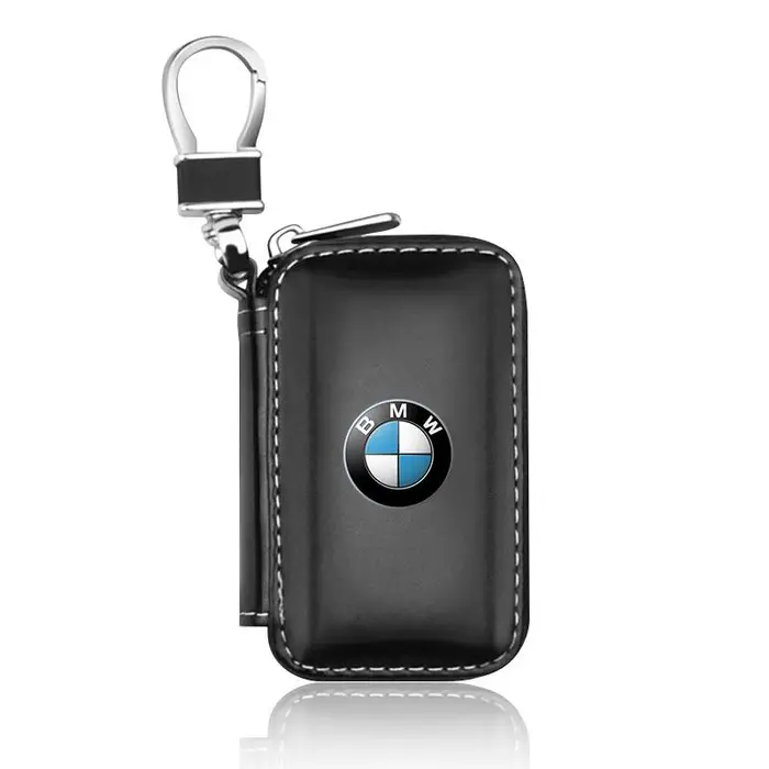 BMW 1 Pz Emblema in Pelle Portachiavi Custodia per Chiavi Auto con Cerniera Borsa per Chiavi per M M3 M5 M6 M2 E46 E90 E60 F10 F30 E39 E36