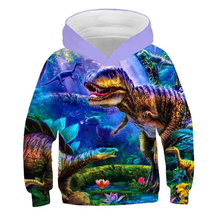 Felpe con cappuccio Jurassic Park Stampa 3D Animali Dinosauri Felpe Ragazzi Ragazze Bambini Pullover con cappuccio Moda Tuta Abbigliamento Bambini 140