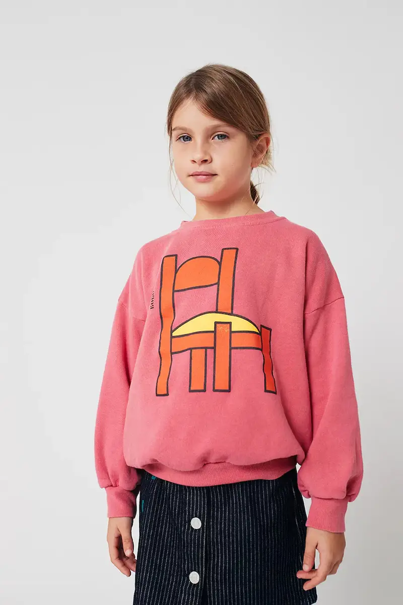 Bobo Choses felpa in cotone bambino/a Chair colore rosa con cappuccio 225AC034