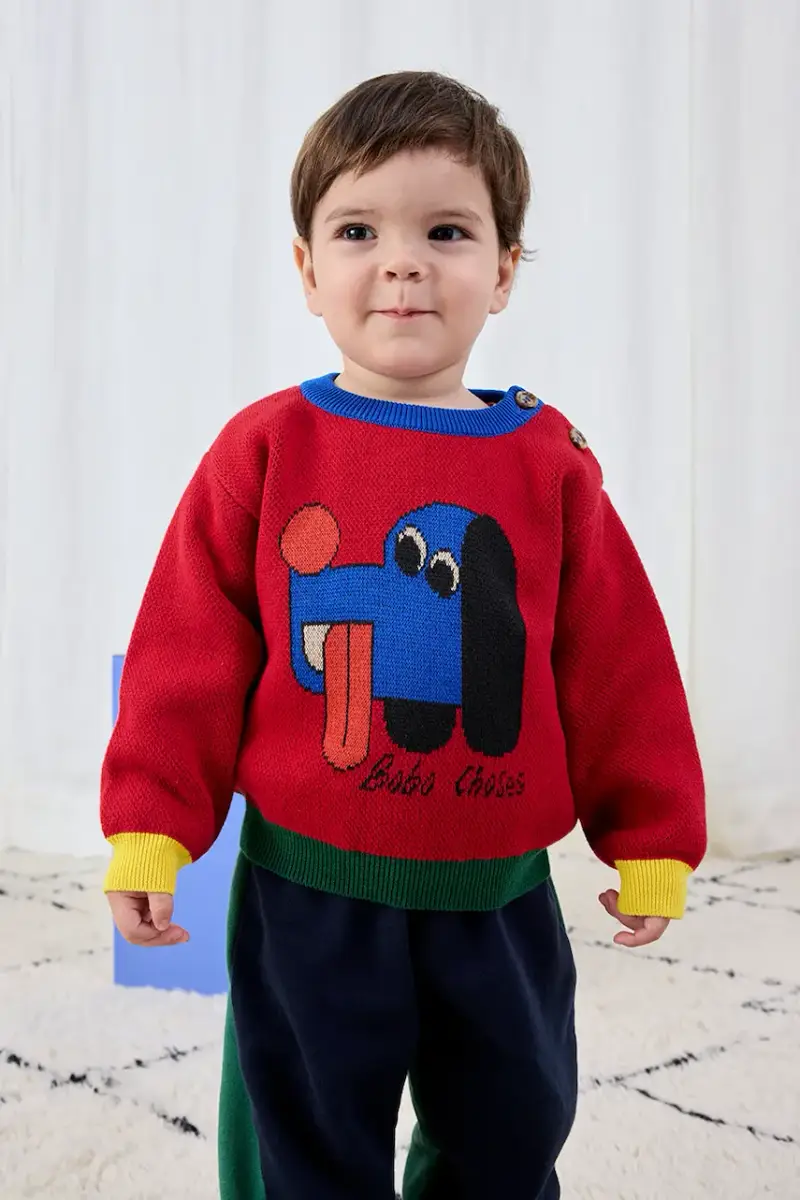 Bobo Choses maglione in cotone noenati Doggy Mate Rosso