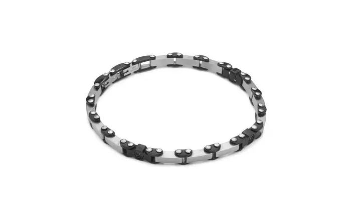 BOCCADAMO Bracciale Uomo A Maglia Articolata In Pvd Nero