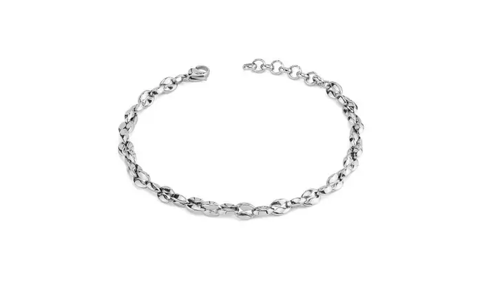 BOCCADAMO Bracciale Uomo Catena Maglia Marina Media In Acciaio