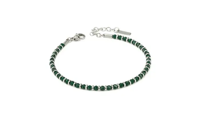 BOCCADAMO Bracciale Uomo Con Boules Di Ematite Verde