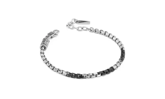 BOCCADAMO Bracciale Uomo Maglia Barilotto Modulo Cilindrico