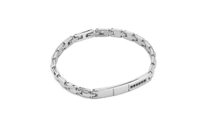 BOCCADAMO Bracciale Uomo Maglia Quadrata Lucida