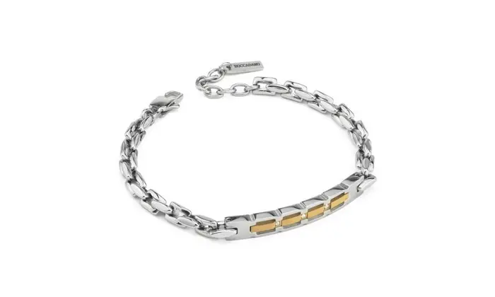 BOCCADAMO Bracciale Uomo Maglia Quadrata Oro Giallo
