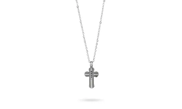 BOCCADAMO Collana Uomo Con Crocifisso Pendente