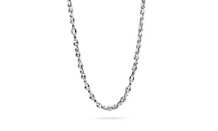 BOCCADAMO Collana Uomo Maglia Marina Media In Acciaio Rodiato