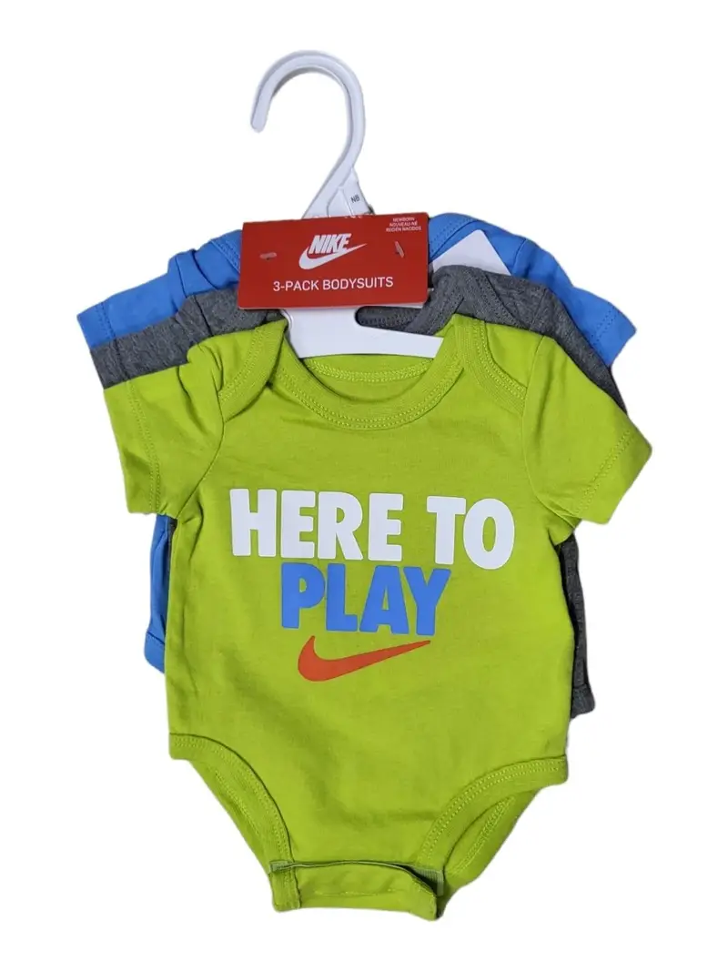 Body bambino nike verbiage 3 pezzi bodysuit 60% cotone 40% poliestere-56j548-eb5 | Nike